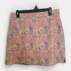 Peter Millar Floral Skort Skirt Womens L E4 Wicking UPF 50+ Stretch Golf Tennis